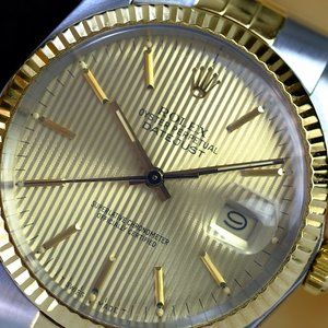 Rolex Datejust Champagne Dial Fluted 36mm Watch